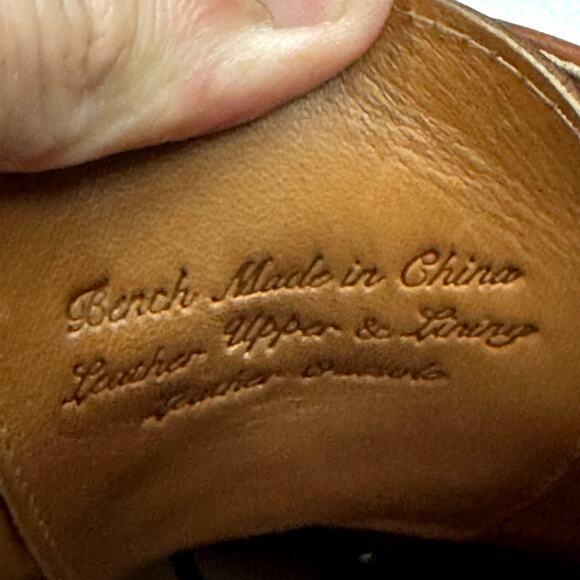 VERY GOOD Grant Stone x J. Crew Oxford Cap Toe Brogue Chili Brown Bench Made 9 - Picture 9 of 13
